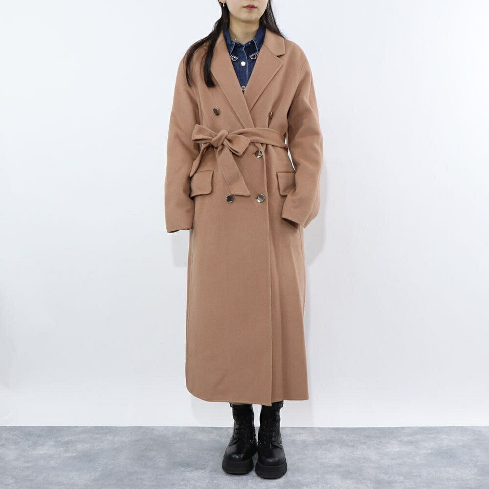 PINKO ブラウン ロングコート シンプル 1G14ZV-Y27P