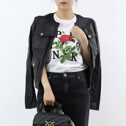 PINKO アウター ジャケット ブラック レザージャケット 1G15PS-Y6W4