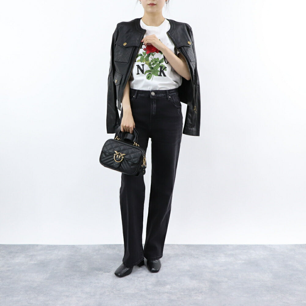 PINKO アウター ジャケット ブラック レザージャケット 1G15PS-Y6W4