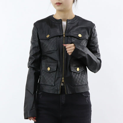 PINKO アウター ジャケット ブラック レザージャケット 1G15PS-Y6W4