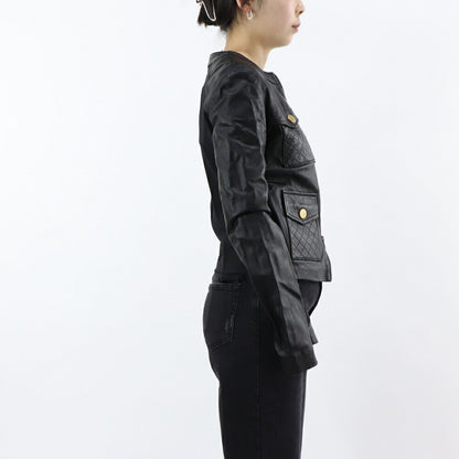 PINKO アウター ジャケット ブラック レザージャケット 1G15PS-Y6W4