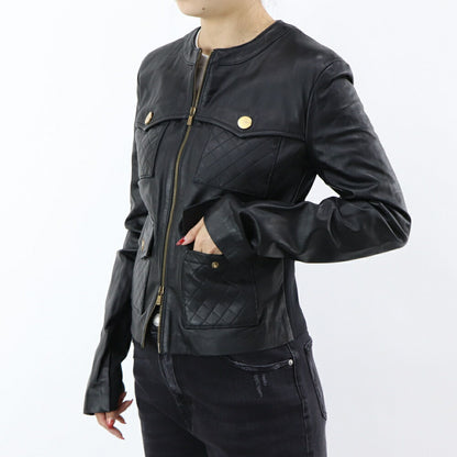 PINKO アウター ジャケット ブラック レザージャケット 1G15PS-Y6W4