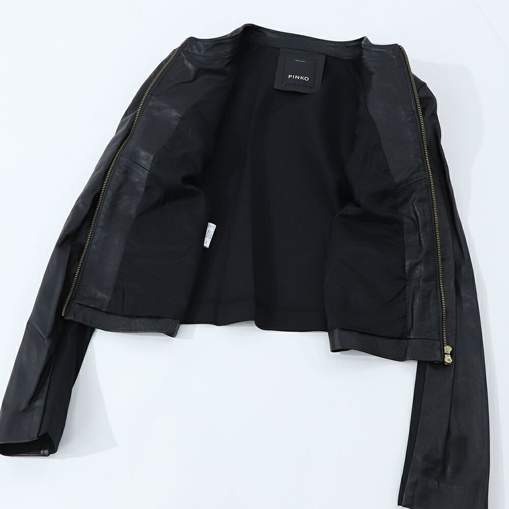 PINKO アウター ジャケット ブラック レザージャケット 1G15PS-Y6W4