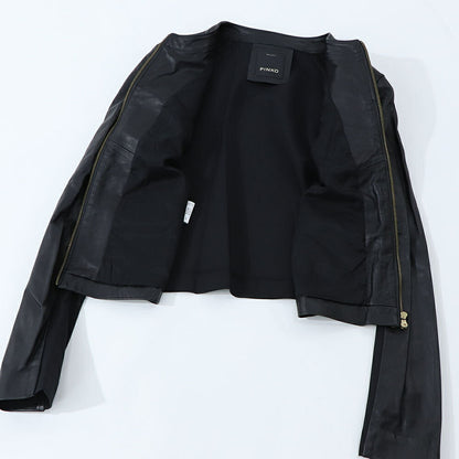 PINKO アウター ジャケット ブラック レザージャケット 1G15PS-Y6W4