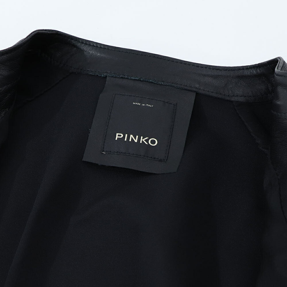 PINKO アウター ジャケット ブラック レザージャケット 1G15PS-Y6W4