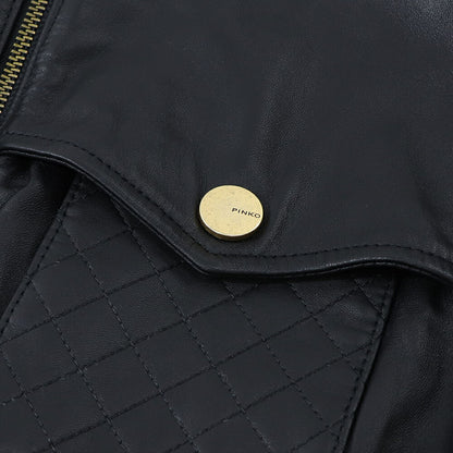 PINKO アウター ジャケット ブラック レザージャケット 1G15PS-Y6W4