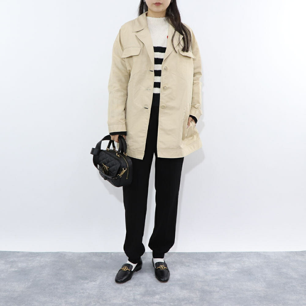 PINKO ジャケット ベージュ ブラック シンプル ベルト付き 1G15UJ-8399
