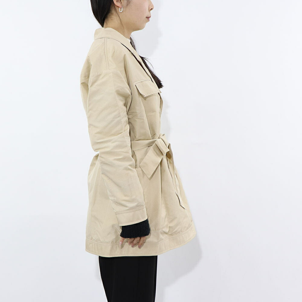 PINKO ジャケット ベージュ ブラック シンプル ベルト付き 1G15UJ-8399