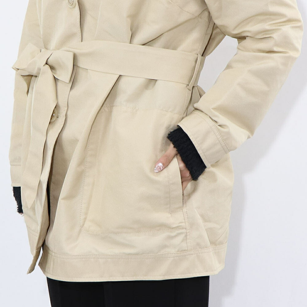 PINKO ジャケット ベージュ ブラック シンプル ベルト付き 1G15UJ-8399