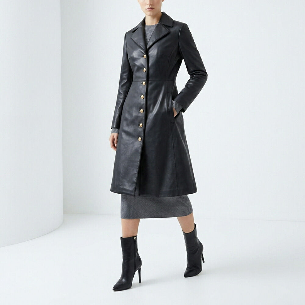 PINKO ピンコ レディース アウター コート ブラック レザー風 1G15WD-Y6WF