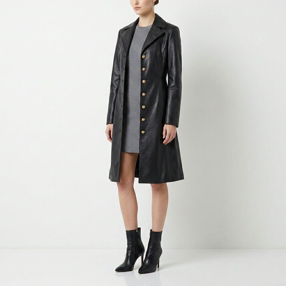PINKO ピンコ レディース アウター コート ブラック レザー風 1G15WD-Y6WF