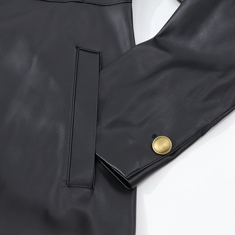 PINKO ピンコ レディース アウター コート ブラック レザー風 1G15WD-Y6WF