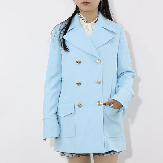 PINKO ブルー ダブルブレスト テーラードジャケット 1G1644-8419