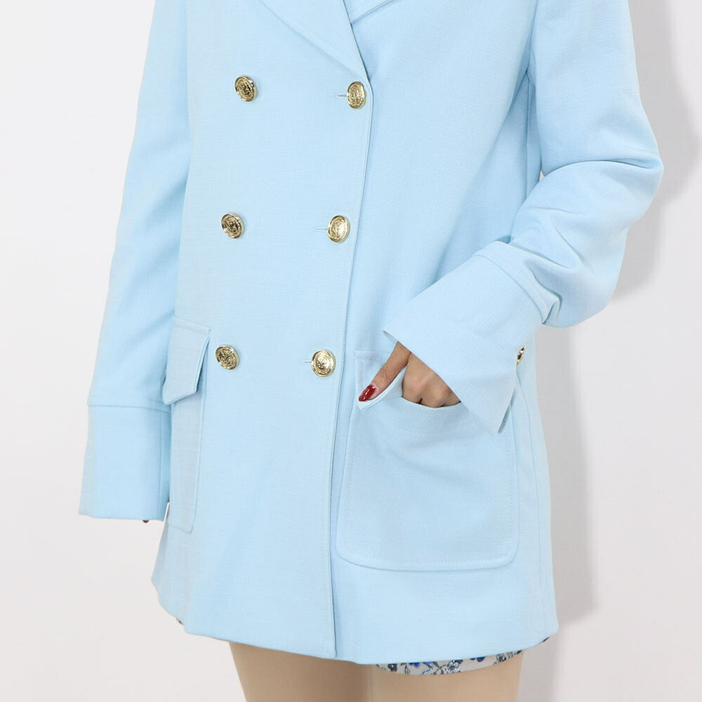 PINKO ブルー ダブルブレスト テーラードジャケット 1G1644-8419