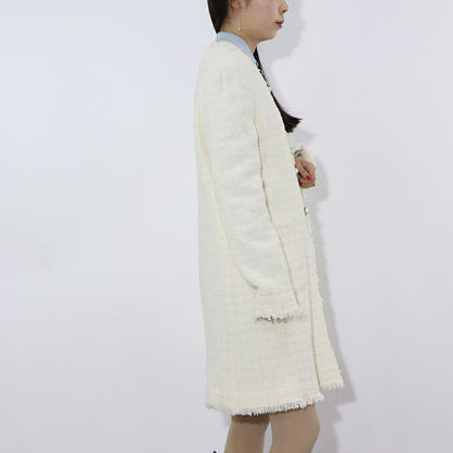PINKO コート ホワイト パールボタン ツイードコート 1G164P-8440