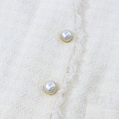 PINKO コート ホワイト パールボタン ツイードコート 1G164P-8440