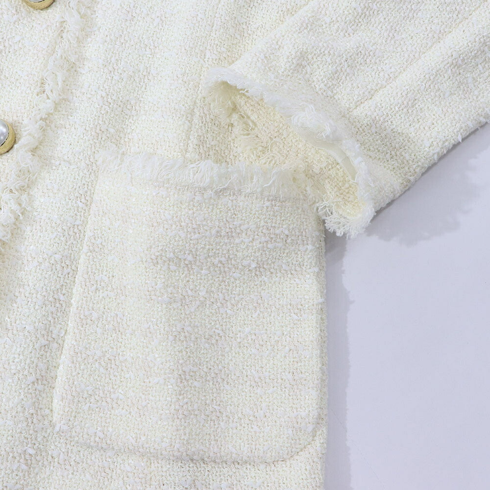 PINKO コート ホワイト パールボタン ツイードコート 1G164P-8440