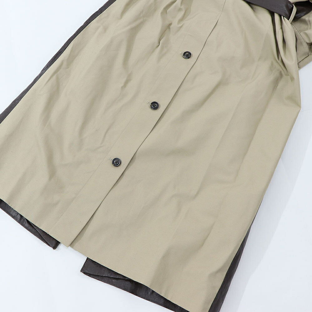 PINKO ブラウン ロングコート レザーコート トレンチコート 1G16KX-Y6W7