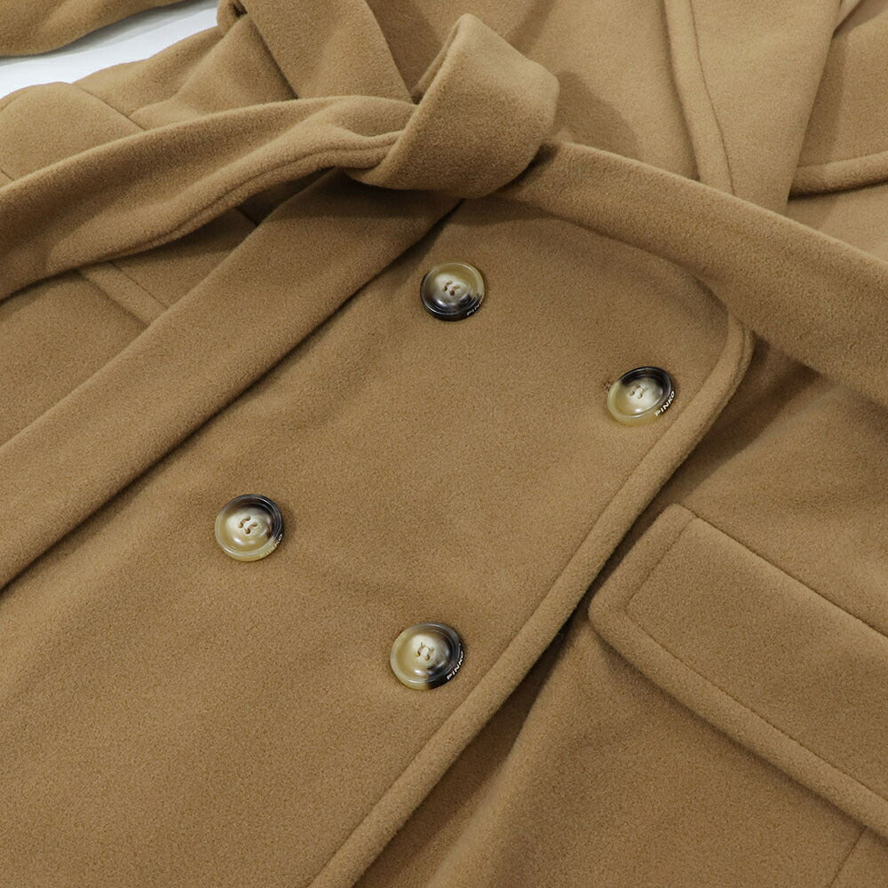 PINKO ブラウン ブラック ロングコート シンプル 1G16RW-Y7E1