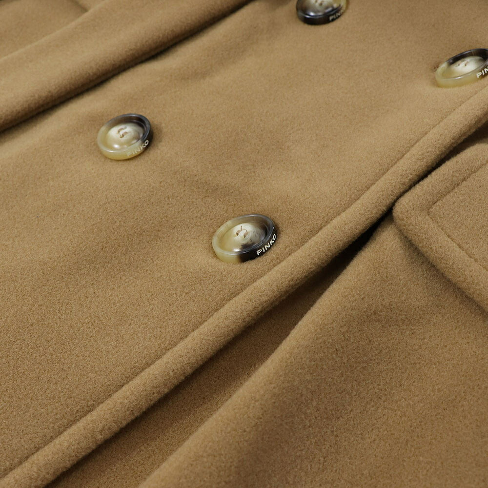 PINKO ブラウン ブラック ロングコート シンプル 1G16RW-Y7E1