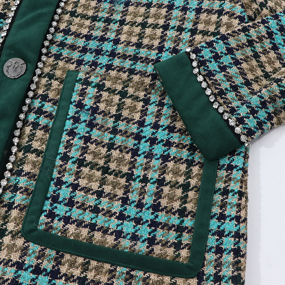 PINKO カーディガン マルチカラー チェック柄 ビジュー 1G16UU-8572