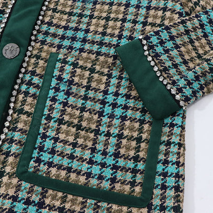 PINKO カーディガン マルチカラー チェック柄 ビジュー 1G16UU-8572