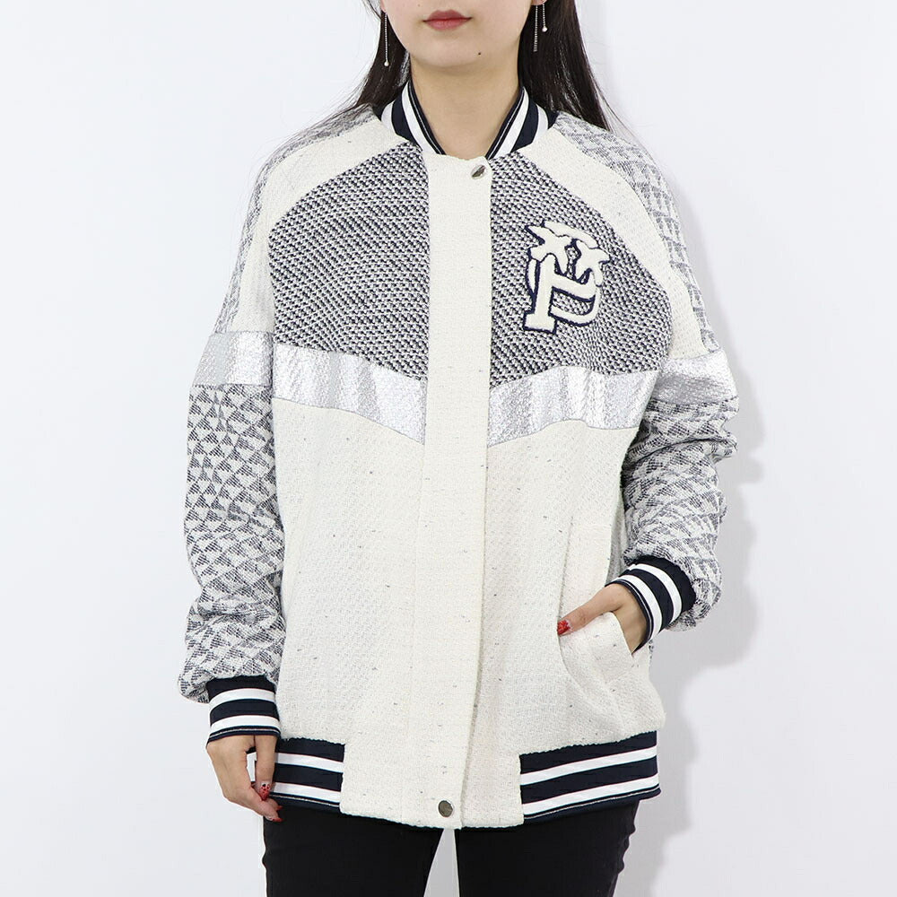 PINKO ジャケット グレー ロゴ刺繍 スナップボタン 1G1711-8738