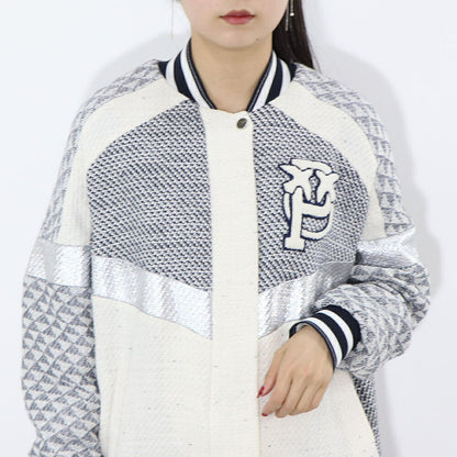 PINKO ジャケット グレー ロゴ刺繍 スナップボタン 1G1711-8738