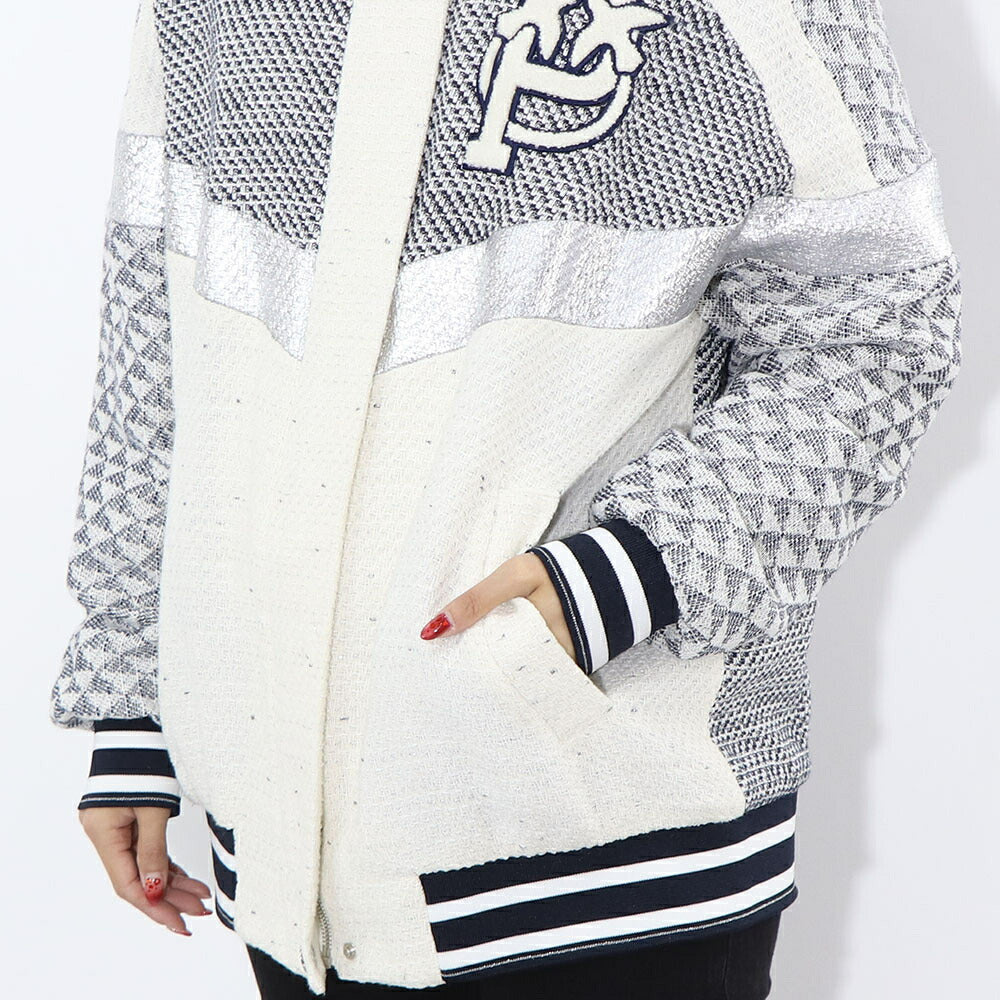 PINKO ジャケット グレー ロゴ刺繍 スナップボタン 1G1711-8738