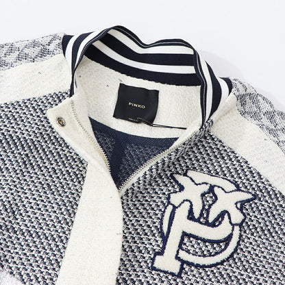 PINKO ジャケット グレー ロゴ刺繍 スナップボタン 1G1711-8738