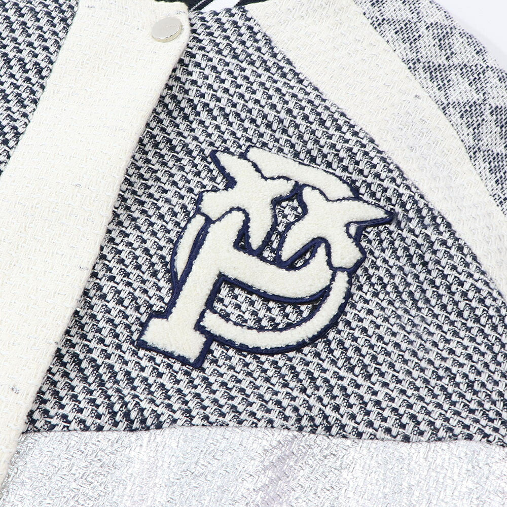 PINKO ジャケット グレー ロゴ刺繍 スナップボタン 1G1711-8738