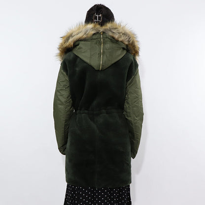 PINKO カーキ ミリタリーコート ロングコート ファー フード付き 1G17Y3-Y4XS