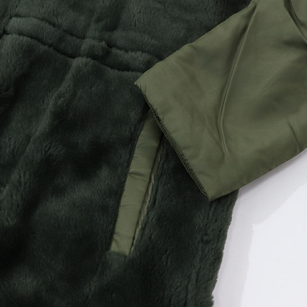 PINKO カーキ ミリタリーコート ロングコート ファー フード付き 1G17Y3-Y4XS