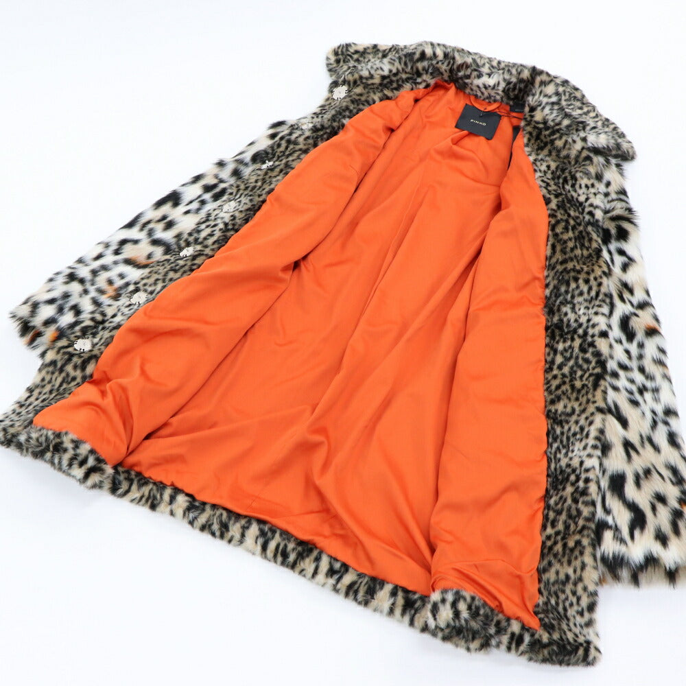 PINKO ブラウン ファーコート ヒョウ柄 1G17Z8-A09T