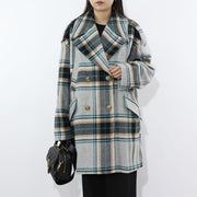 PINKO ブルー系 ロングチェック柄 オーバーサイズ 1G18CK-7638