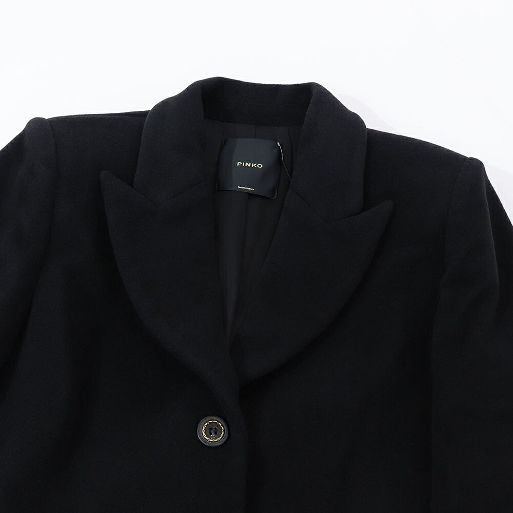 PINKO ブラウン ブラック ロングコート シンプル 1G18CR-A01Q