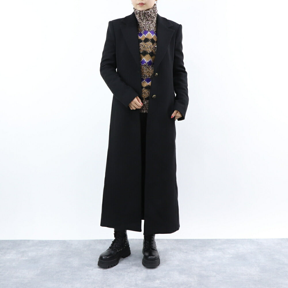 PINKO ブラック ロング丈 テーラード ロングコート 1G18CT-A07O