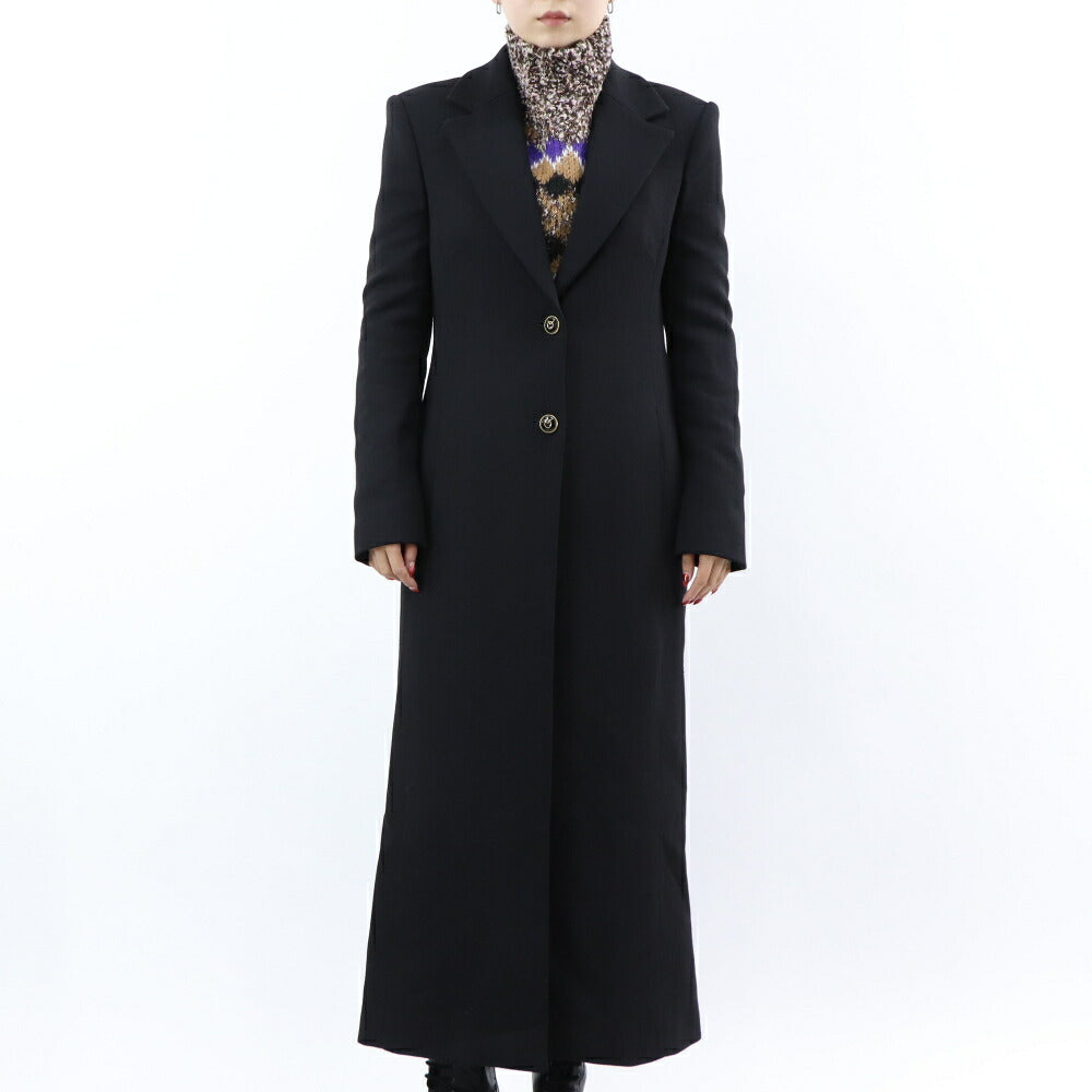 PINKO ブラック ロング丈 テーラード ロングコート 1G18CT-A07O