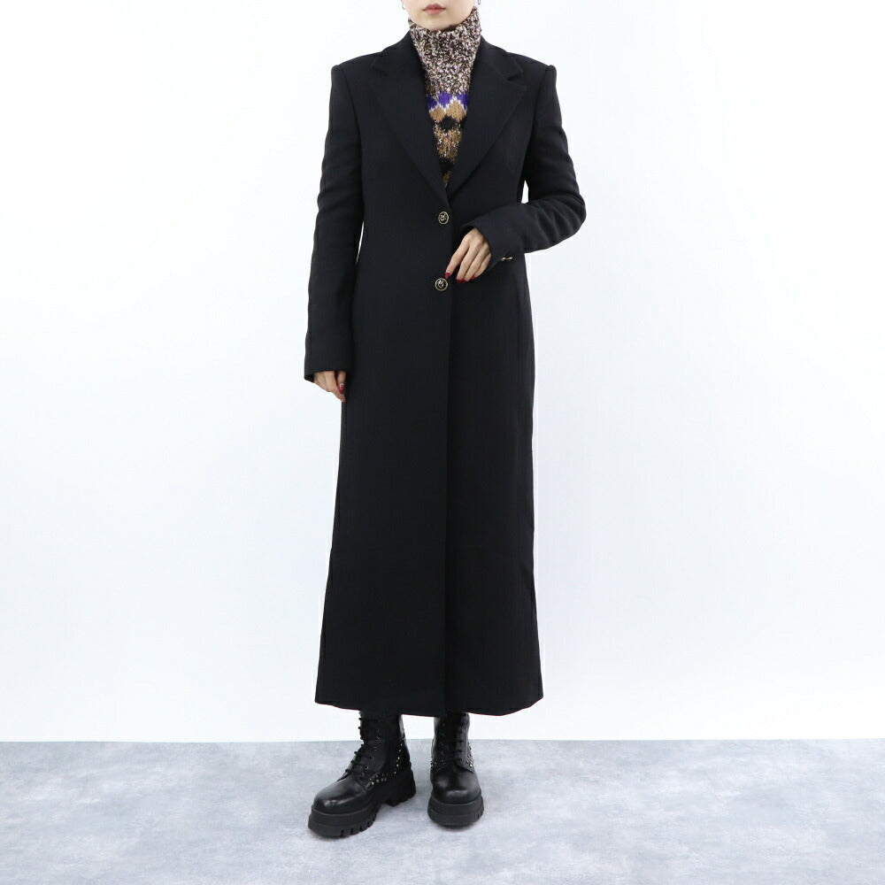 PINKO ブラック ロング丈 テーラード ロングコート 1G18CT-A07O