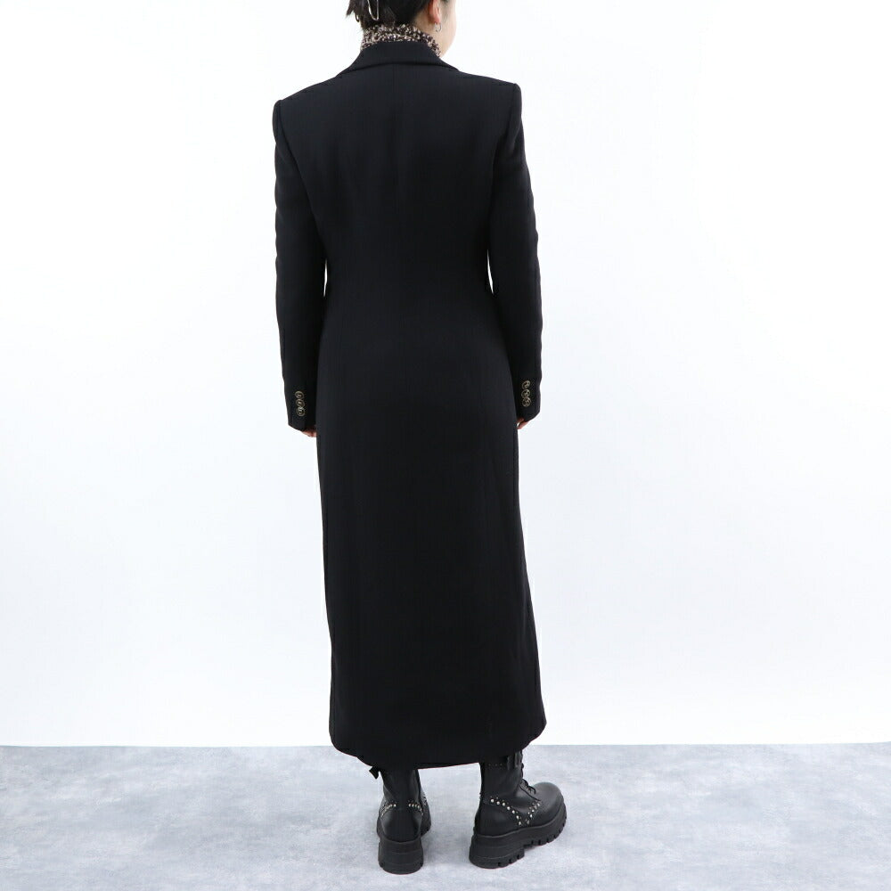 PINKO ブラック ロング丈 テーラード ロングコート 1G18CT-A07O