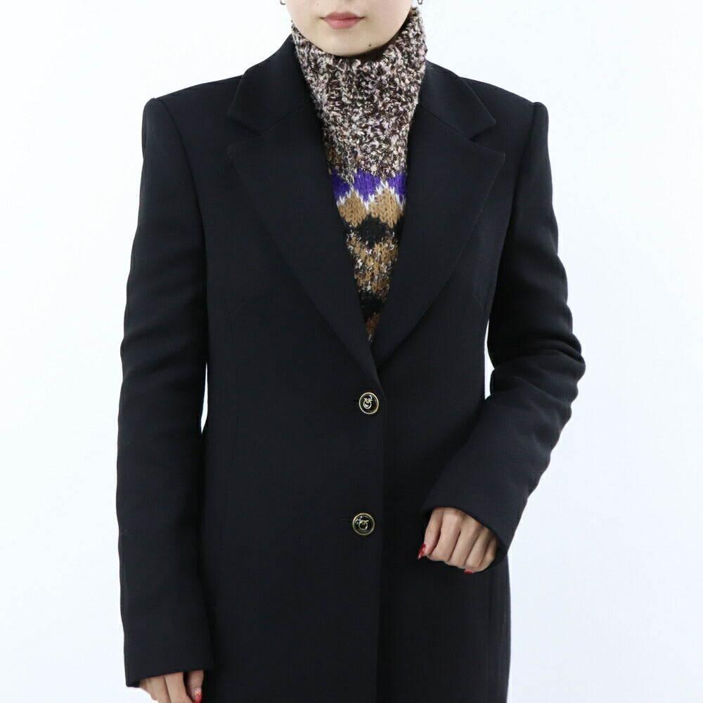 PINKO ブラック ロング丈 テーラード ロングコート 1G18CT-A07O