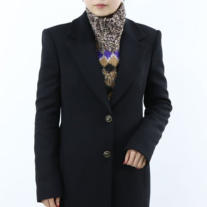 PINKO ブラック ロング丈 テーラード ロングコート 1G18CT-A07O