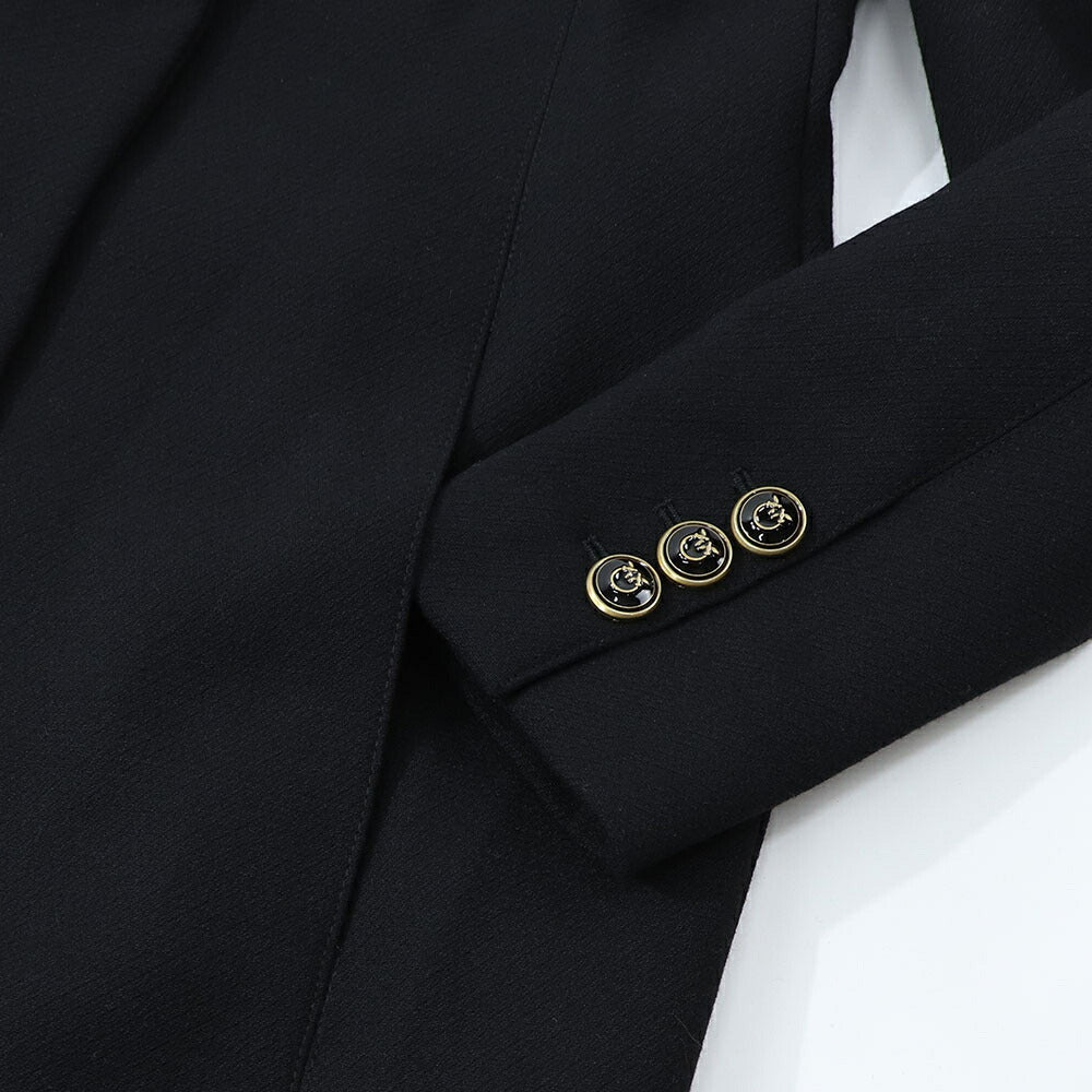 PINKO ブラック ロング丈 テーラード ロングコート 1G18CT-A07O