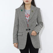 PINKO ジャケット ベージュ ブローチ 千鳥格子柄 1B14T0-8244