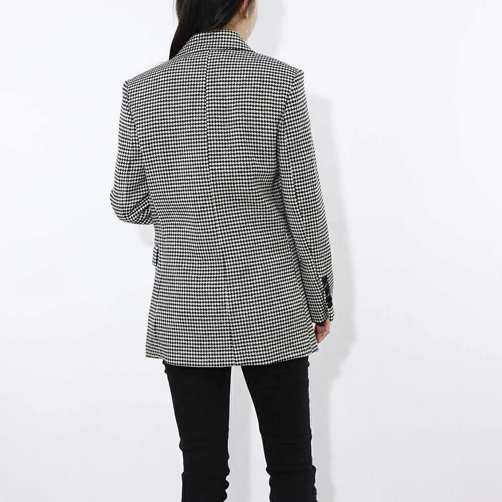 PINKO ジャケット ベージュ ブローチ 千鳥格子柄 1B14T0-8244