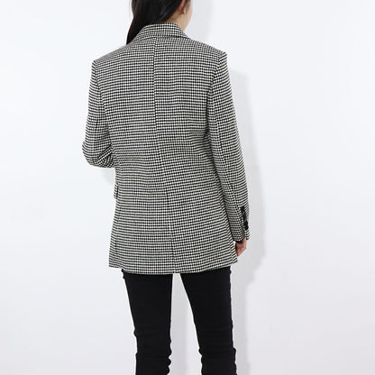 PINKO ジャケット ベージュ ブローチ 千鳥格子柄 1B14T0-8244