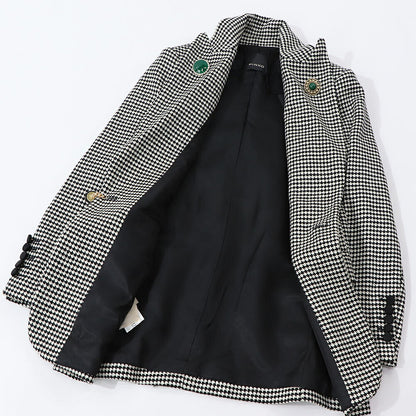 PINKO ジャケット ベージュ ブローチ 千鳥格子柄 1B14T0-8244