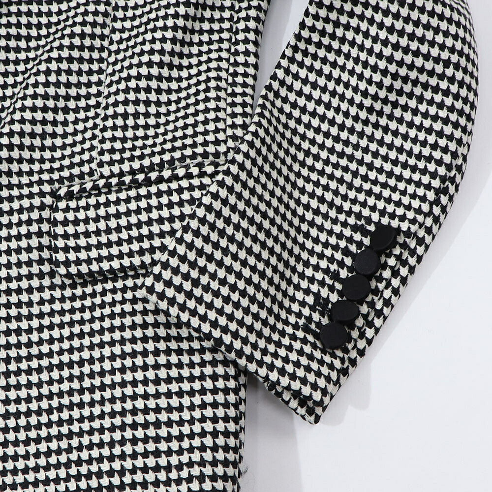 PINKO ジャケット ベージュ ブローチ 千鳥格子柄 1B14T0-8244