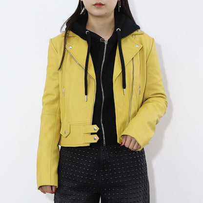 PINKO イエロー レザージャケット 1G14YL-Y672