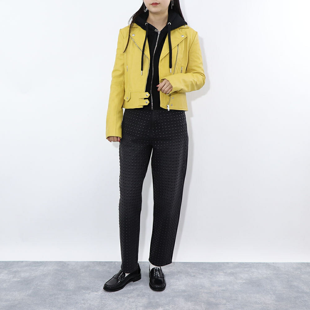 PINKO イエロー レザージャケット 1G14YL-Y672